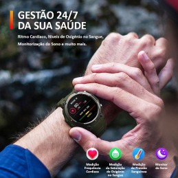 Smartwatch de última geração com chamadas Bluetooth, monitorização contínua da sua saúde e uma ampla autonomia até 25 dias